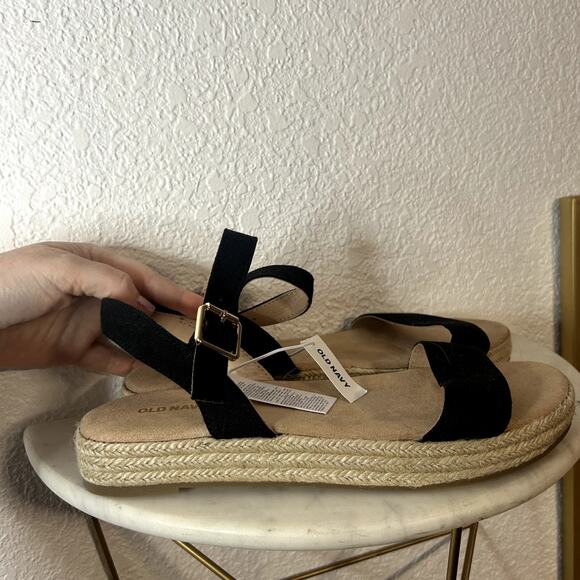 Old Navy Espadrille Sandal Black Jack Canvas Womens Size 10 NWT NEW - Picture 4 of 6